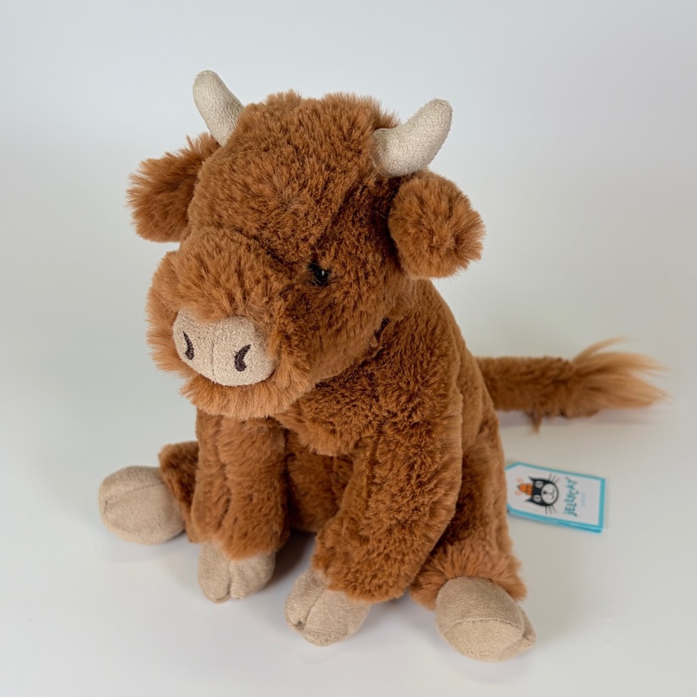 NWT Jellycat Small Callie Cow Calf Brown Stuffed Animal Rust Retired